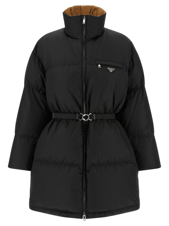 Re-Nylon maxi down jacket