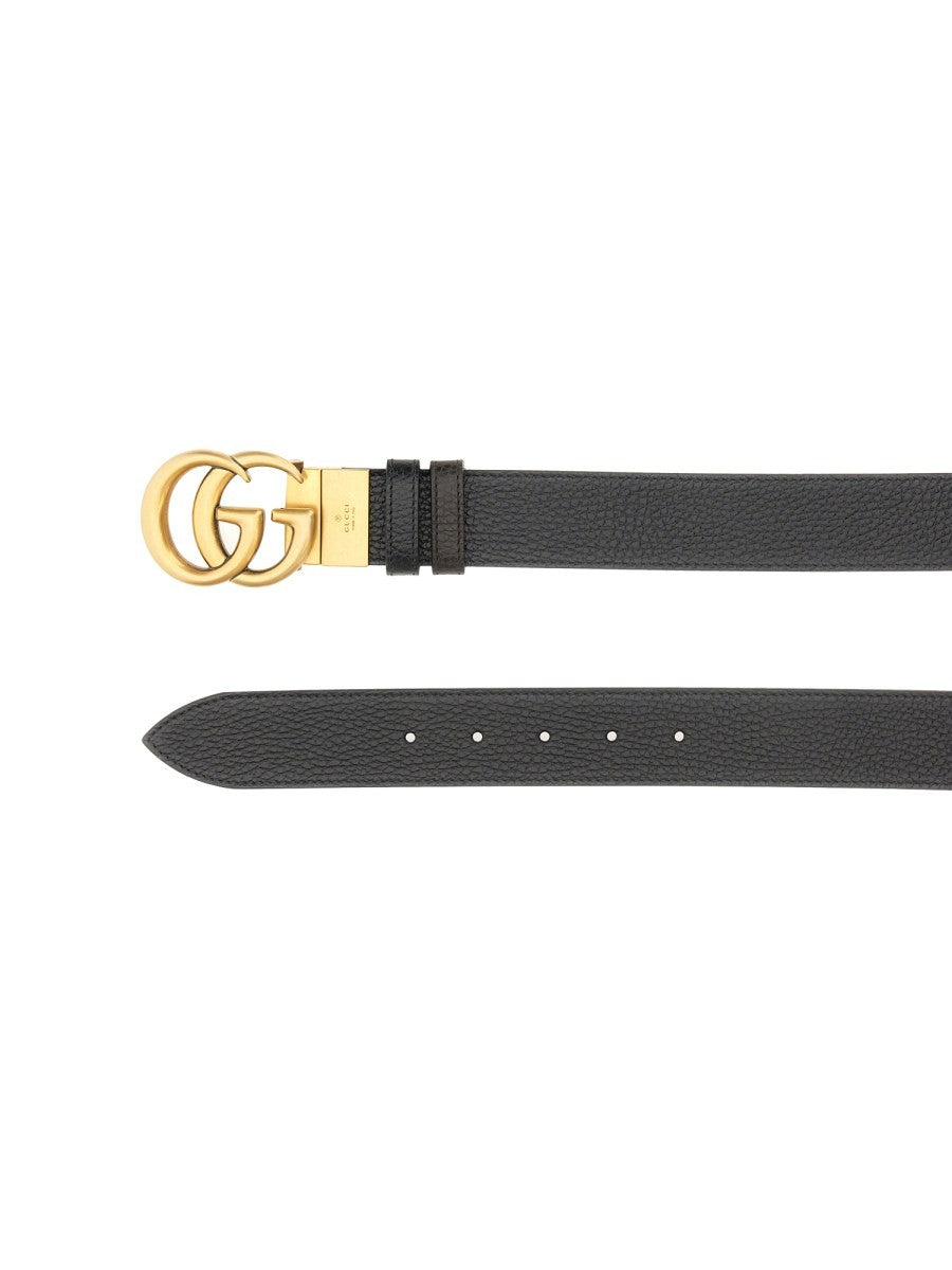 Gucci REVERSIBLE BELT WITH DOUBLE G BUCKLE
