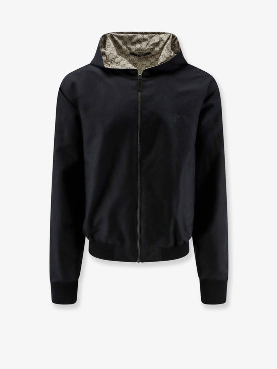 Reversible cotton and GG nylon jacket