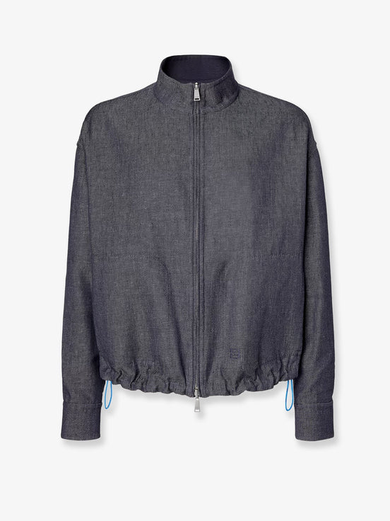 Reversible denim jacket with embroidered FF logo
