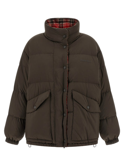 Reversible front logo down jacket
