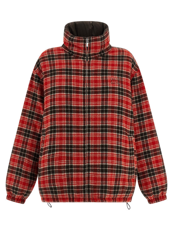 Reversible front logo down jacket