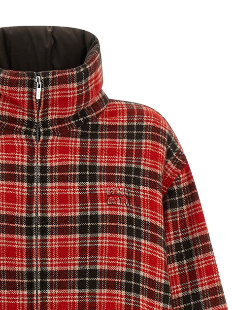 Reversible front logo down jacket