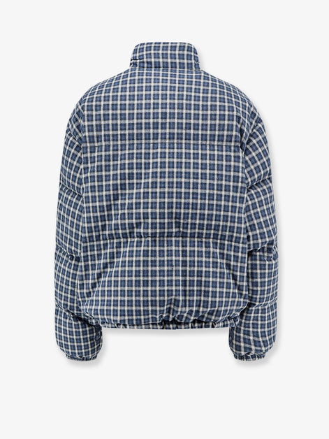 Reversible madras flannel down jacket