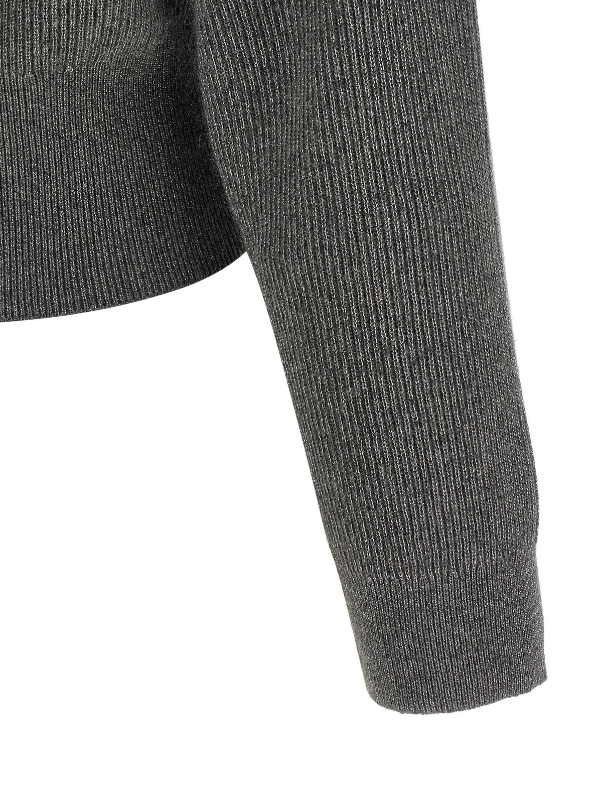 Brunello Cucinelli Ribbed cardigan with leather detail
