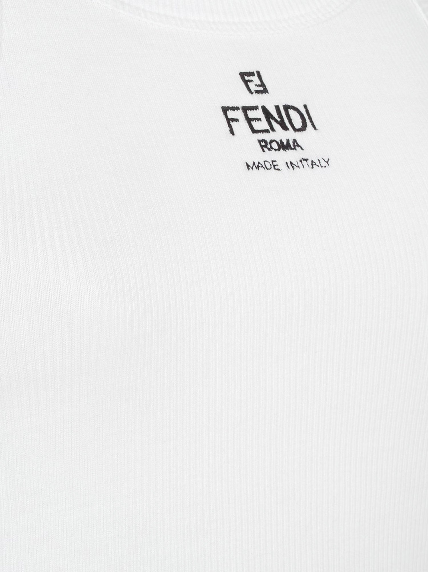 Fendi Ribbed cotton tank top