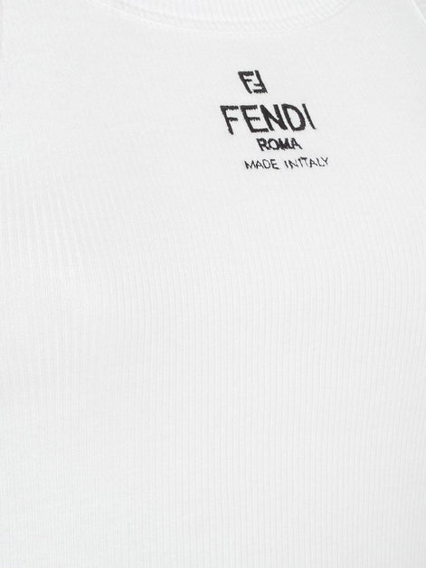 Fendi Ribbed cotton tank top
