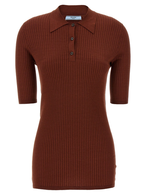 Ribbed polo shirt
