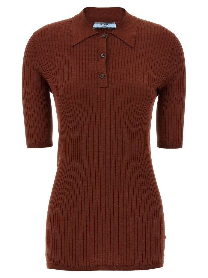 Ribbed polo shirt