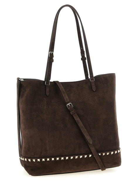 'Rockstud Medium' suede shoulder bag