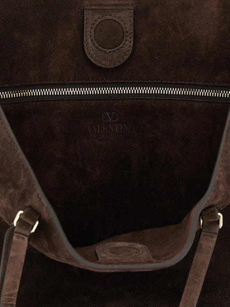 'Rockstud Medium' suede shoulder bag