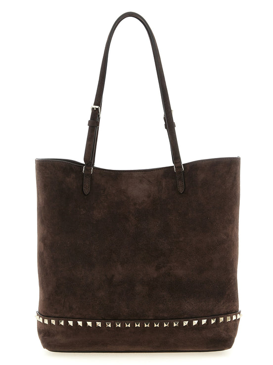 'Rockstud Medium' suede shoulder bag
