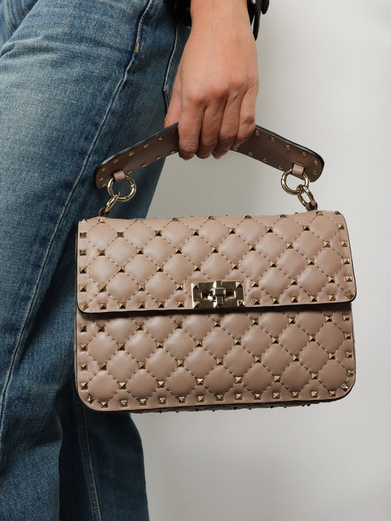 Rockstud Spike leather crossbody bag with iconic all-over studs