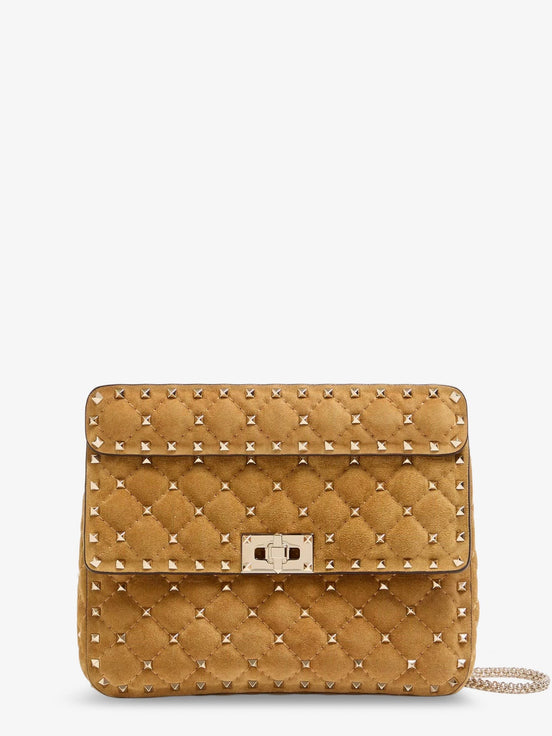 Rockstud Spike suede crossbody bag with iconic all-over studs