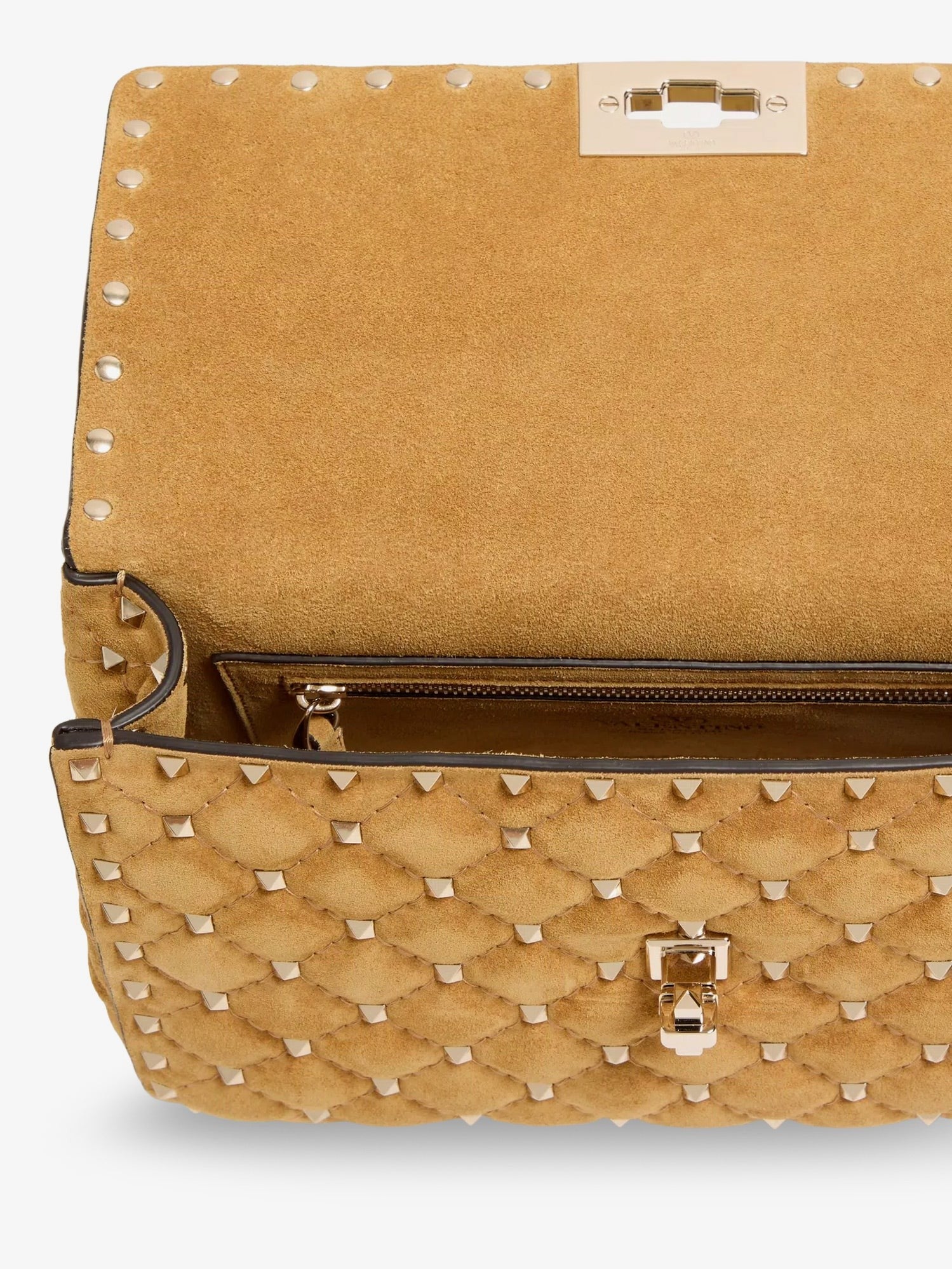 Valentino Garavani Rockstud Spike suede crossbody bag with iconic all-over studs