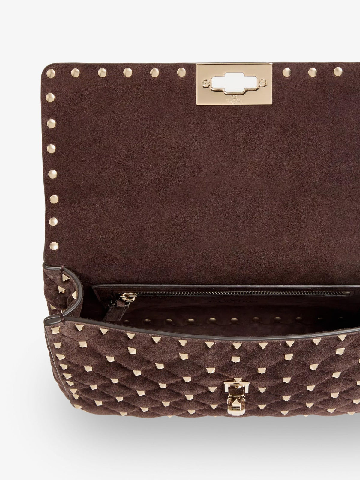 Valentino Garavani Rockstud Spike suede crossbody bag with iconic all-over studs