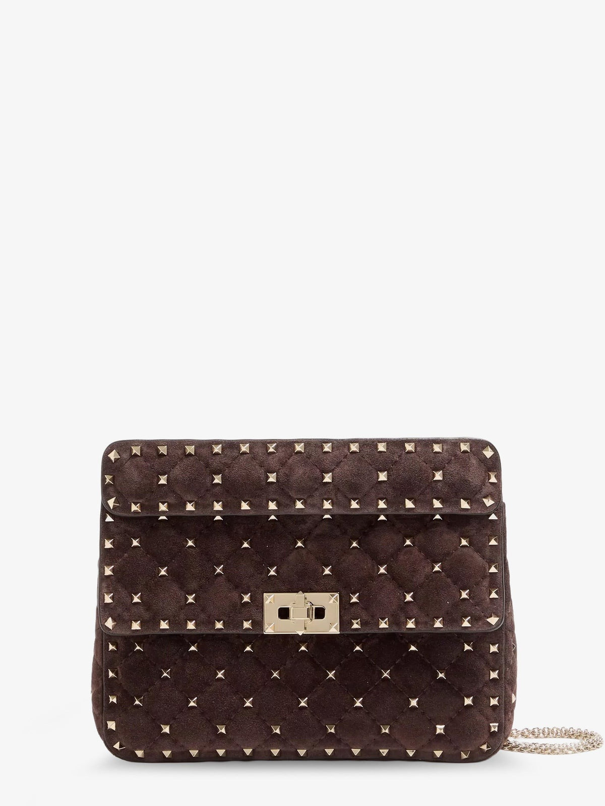 Rockstud Spike suede crossbody bag with iconic all-over studs