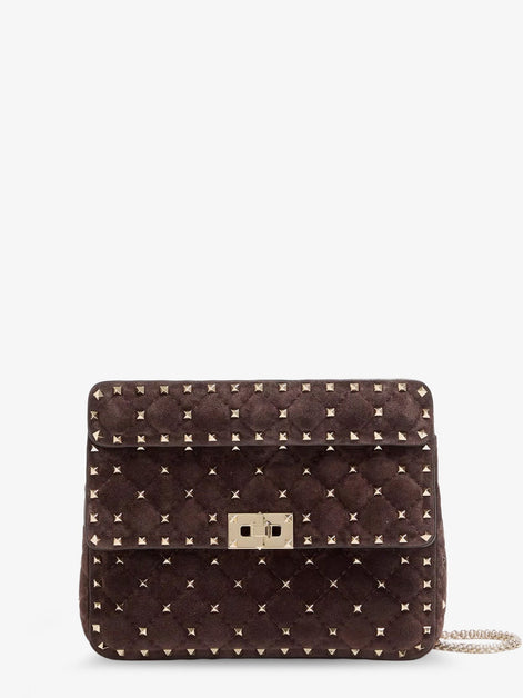 Rockstud Spike suede crossbody bag with iconic all-over studs