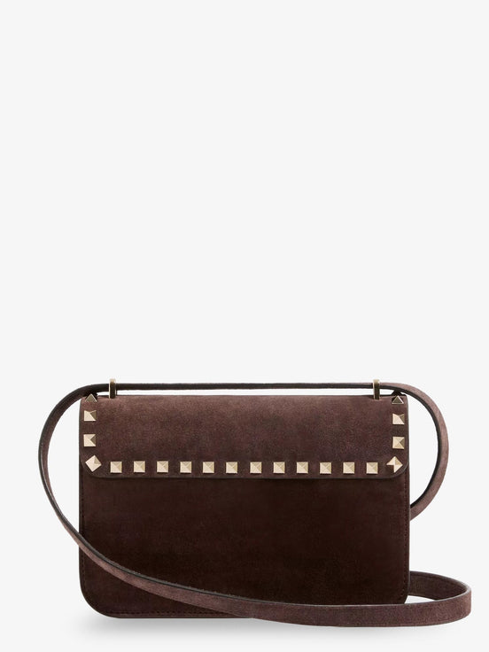 Rockstud suede crossbody bag