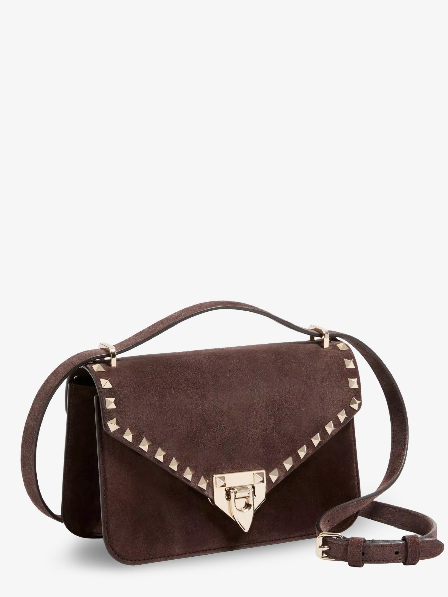 Rockstud suede crossbody bag