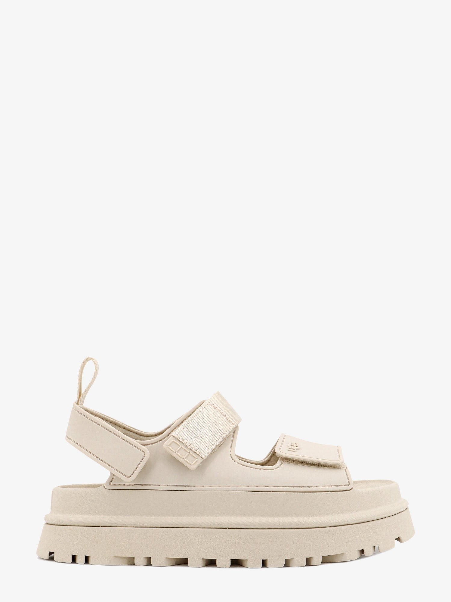 Rubber sandals with embossed logo