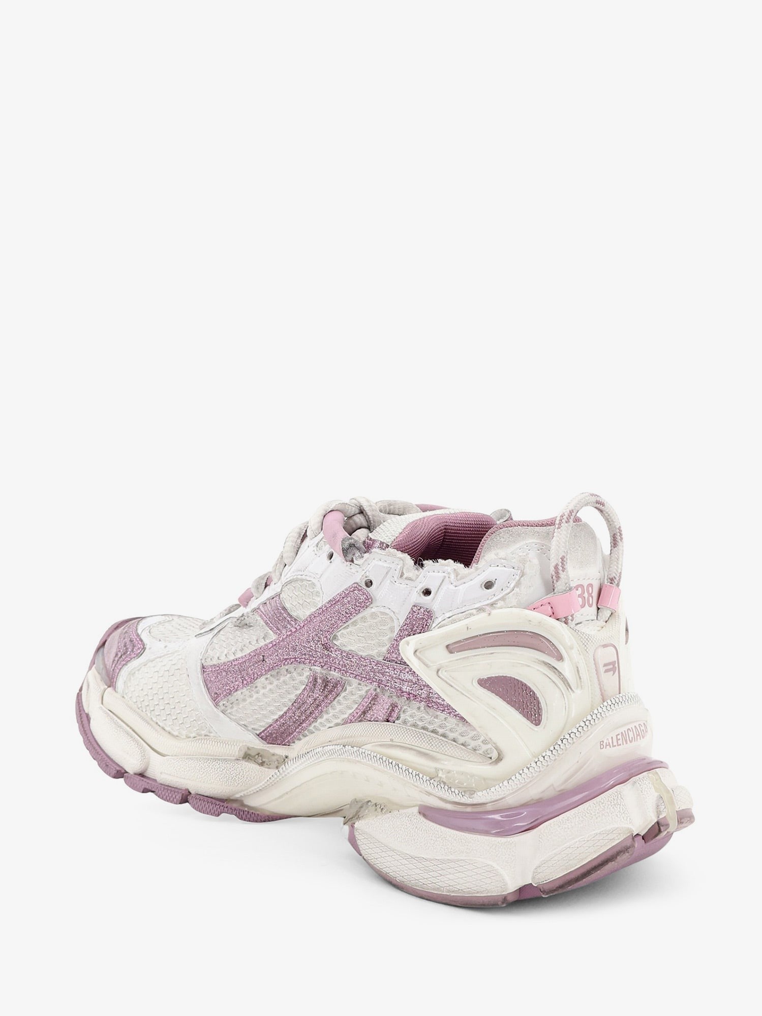 Runner mesh sneakers with glitter inserts