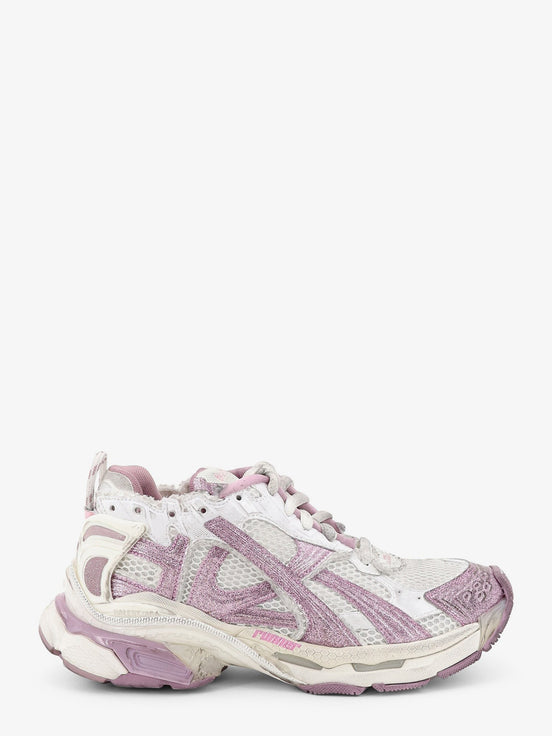Runner mesh sneakers with glitter inserts