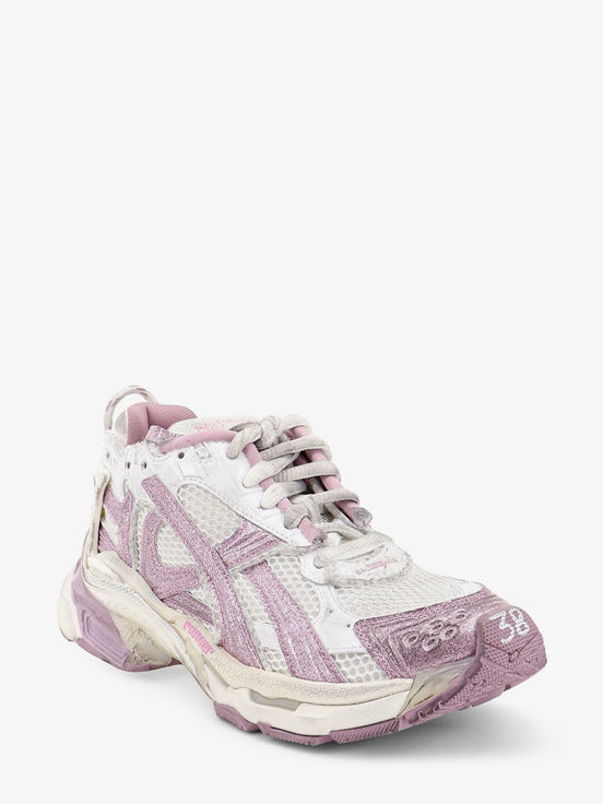 Runner mesh sneakers with glitter inserts