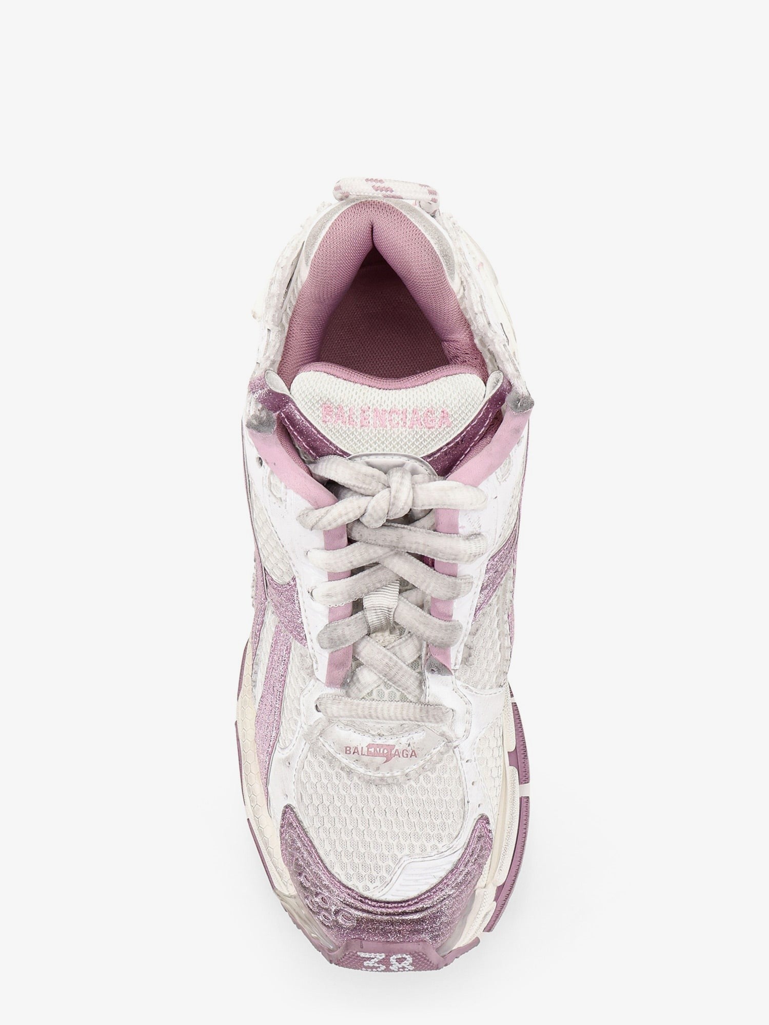 Runner mesh sneakers with glitter inserts