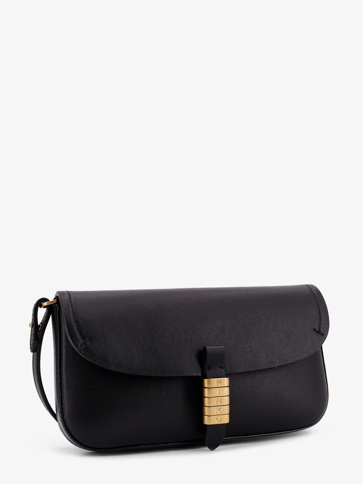 Pinko Saddle Flat leather crossbody bag