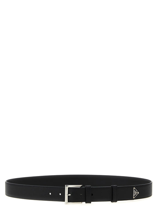 Saffiano leather belt