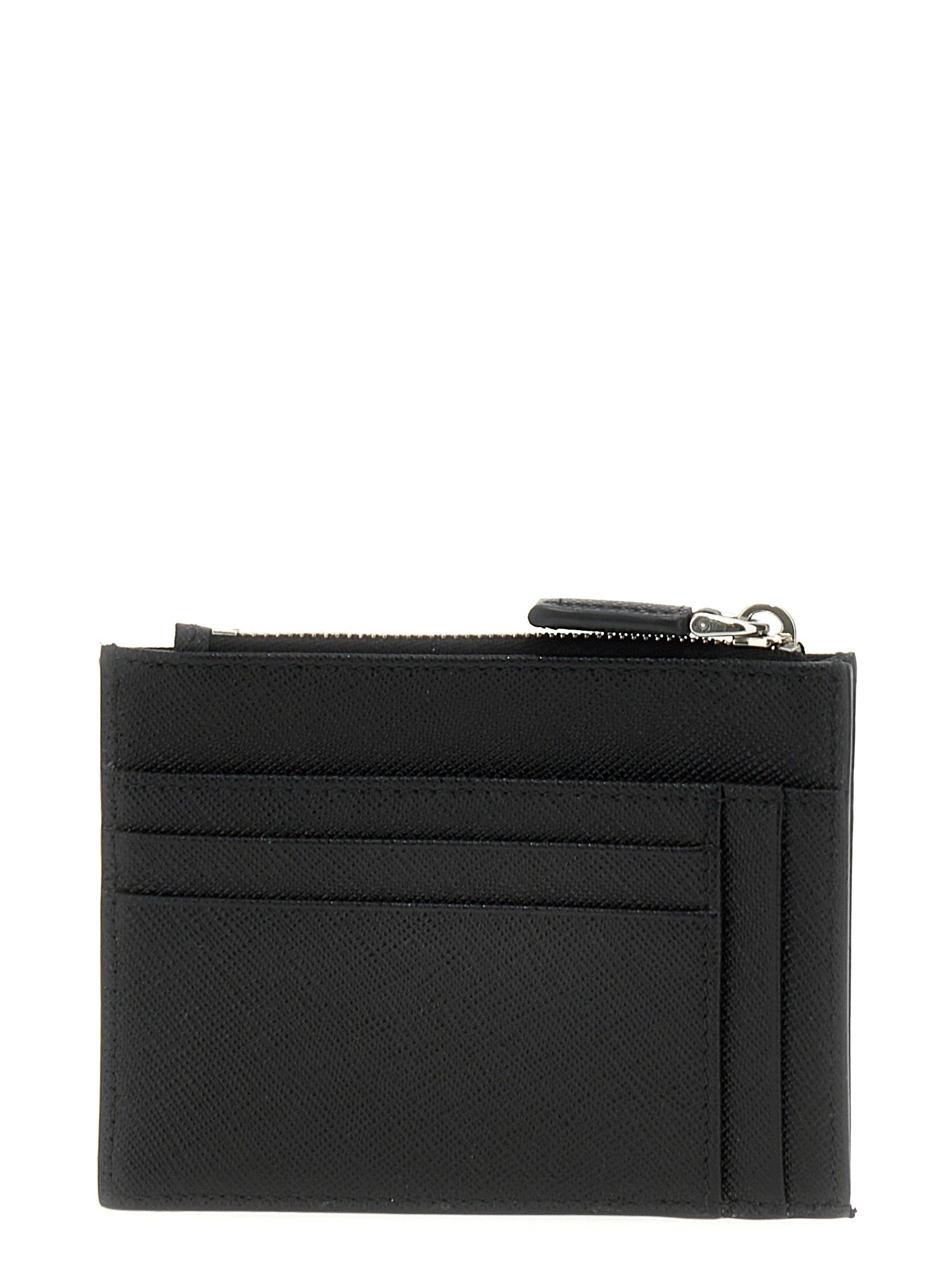 Saffiano logo card holder