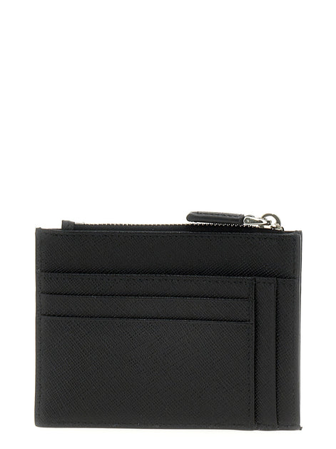 Saffiano logo card holder