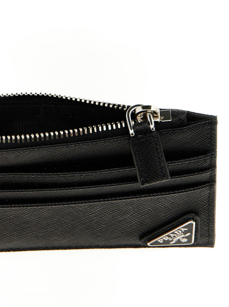 Saffiano logo card holder