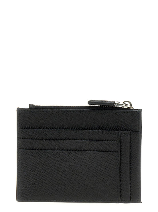 Saffiano logo card holder