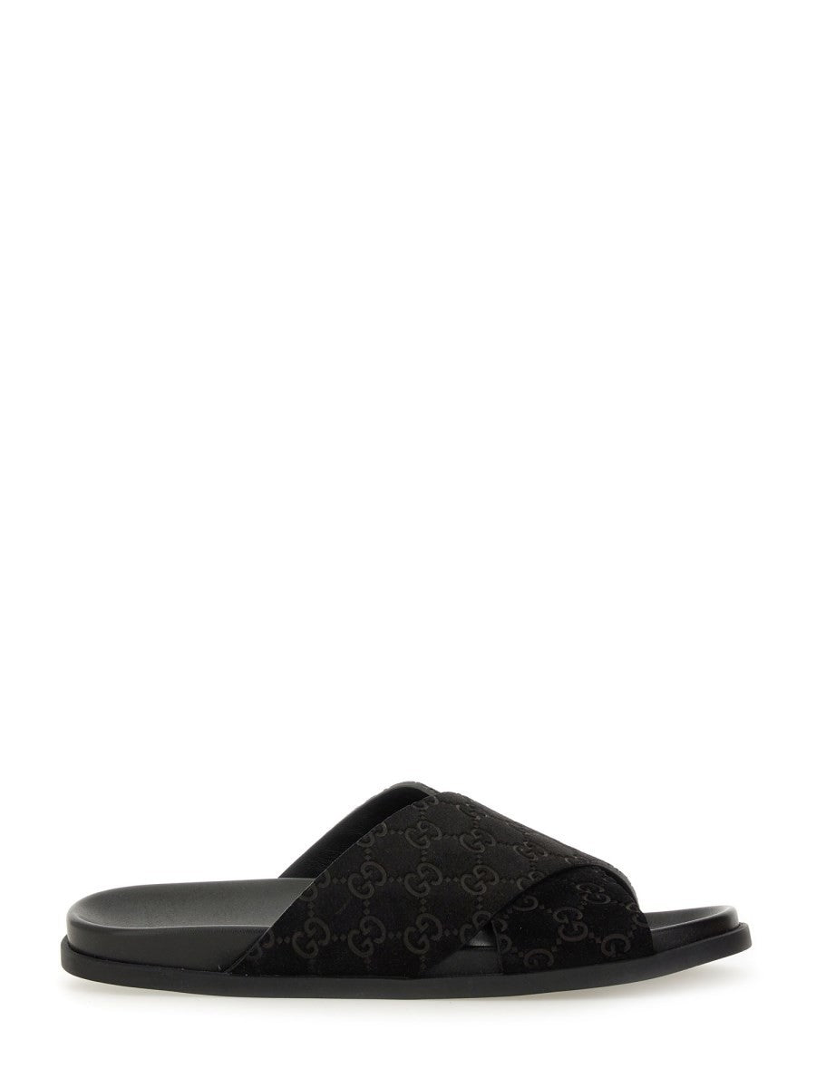 SANDAL SLIDER WITH GG PATTERN