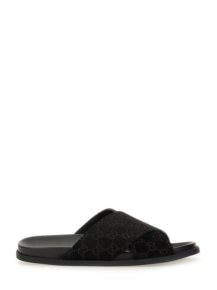 SANDAL SLIDER WITH GG PATTERN