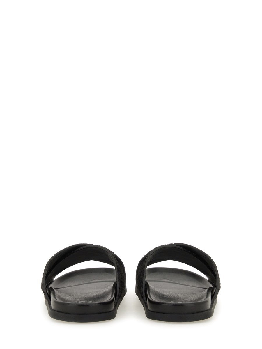 SANDAL SLIDER WITH GG PATTERN