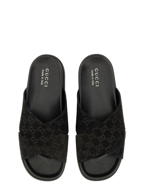 SANDAL SLIDER WITH GG PATTERN