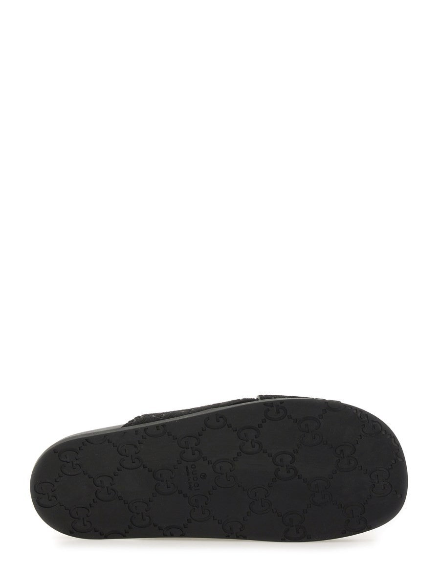 SANDAL SLIDER WITH GG PATTERN