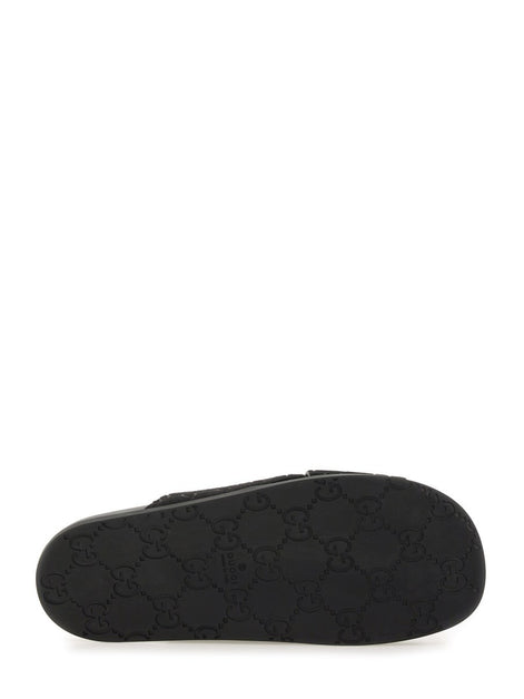 SANDAL SLIDER WITH GG PATTERN