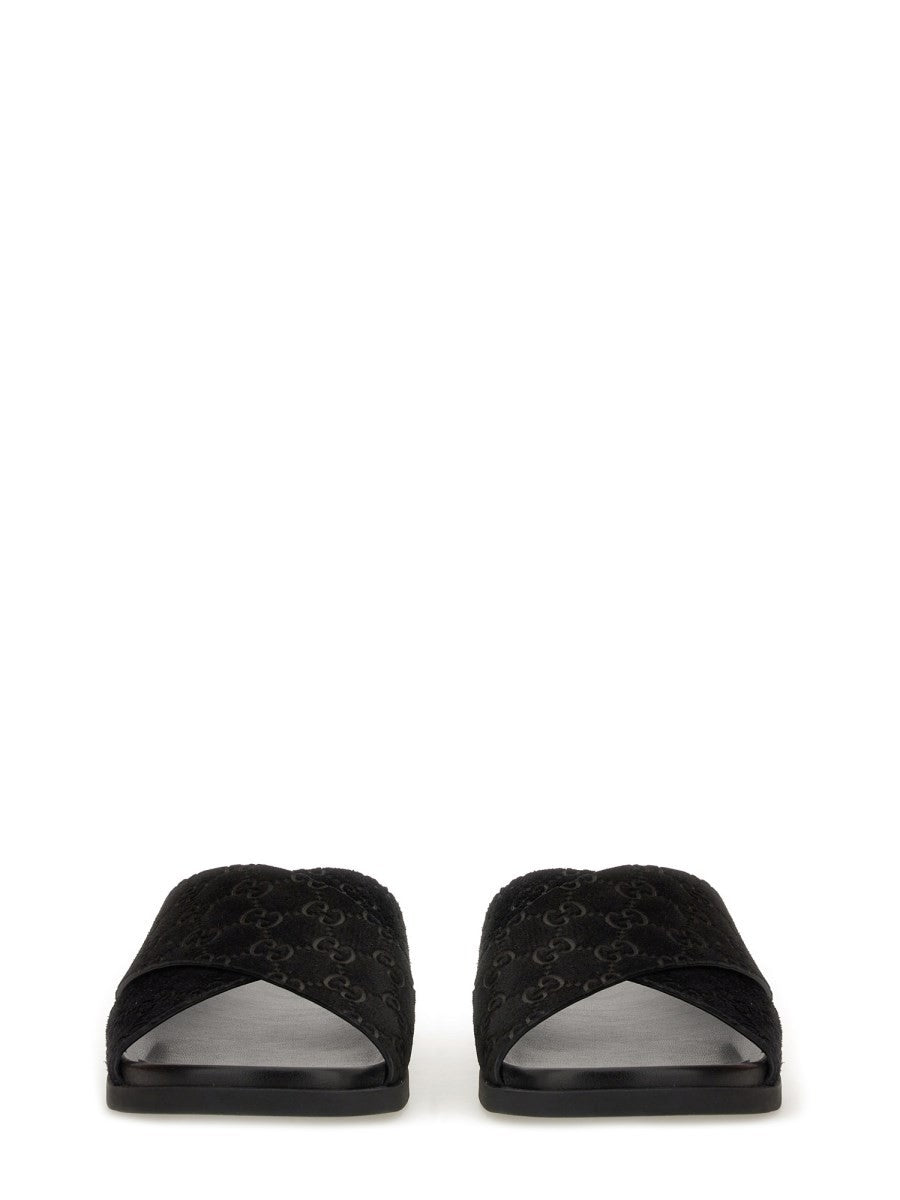 SANDAL SLIDER WITH GG PATTERN