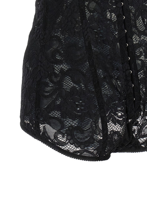 Dolce & Gabbana Satin and lace corsetry bodysuit