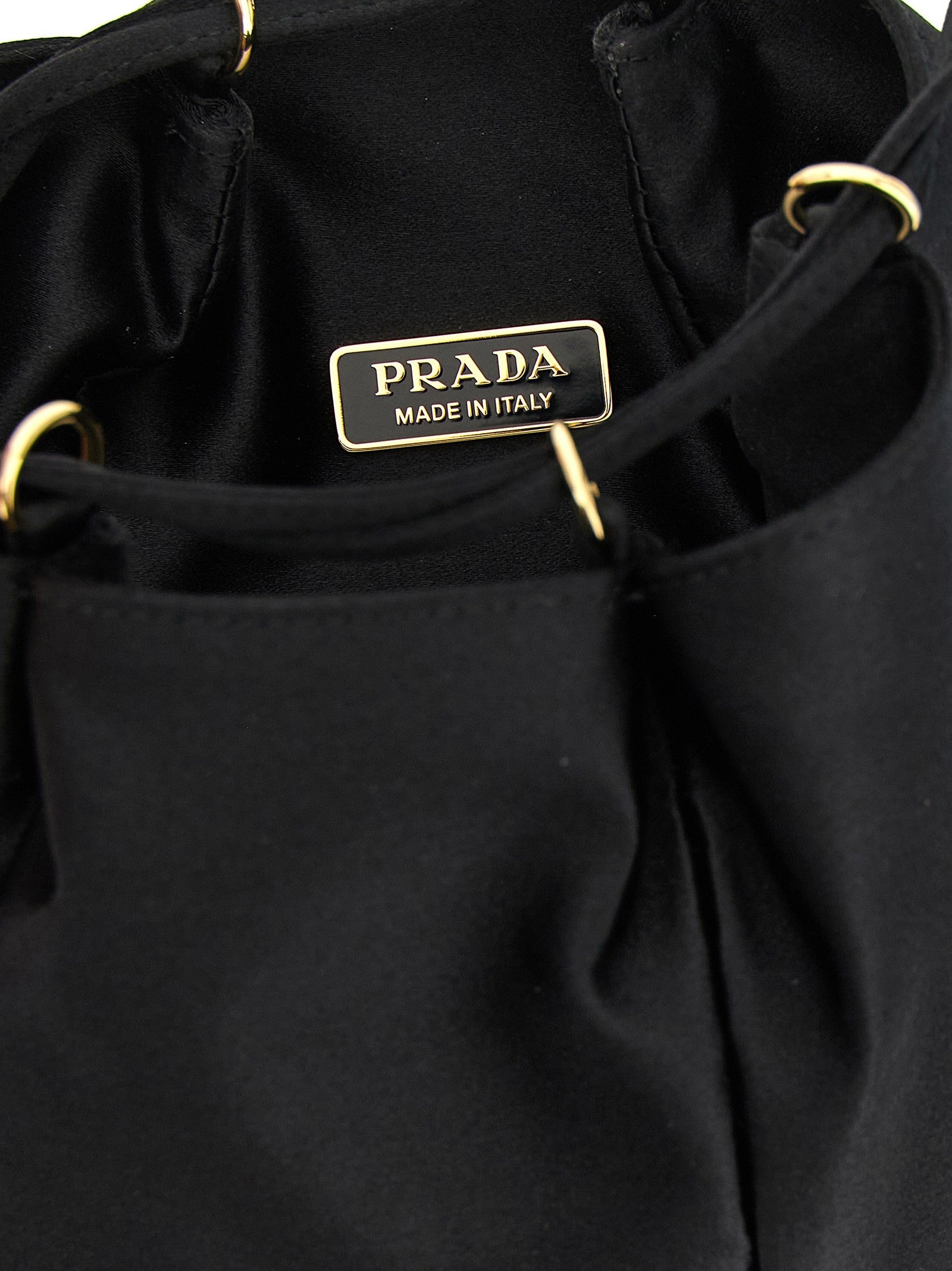 Satin mini bucket bag