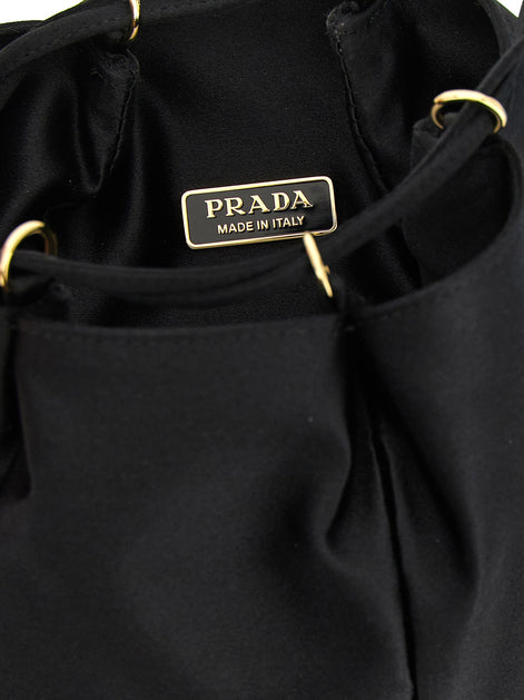 Satin mini bucket bag
