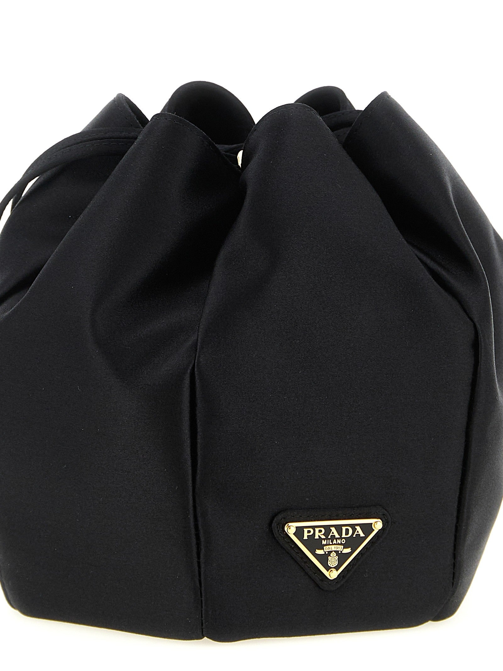 Satin mini bucket bag