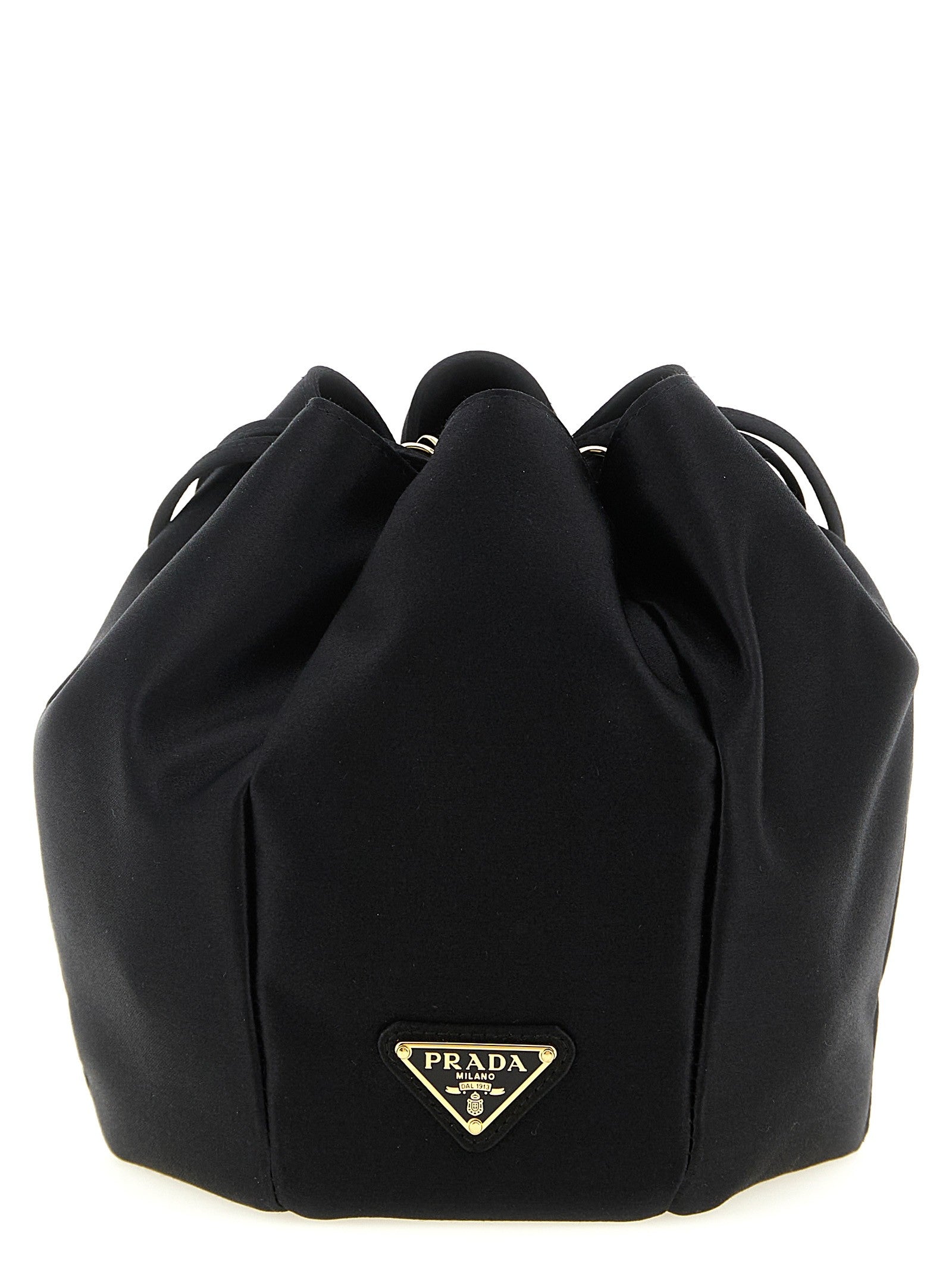 Satin mini bucket bag