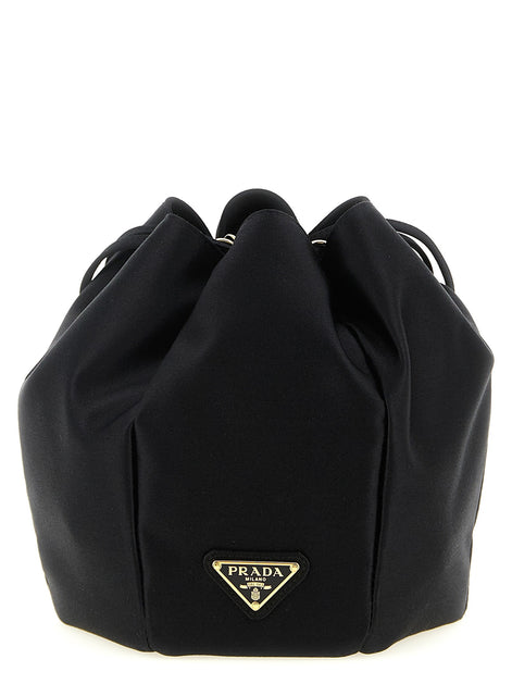 Satin mini bucket bag