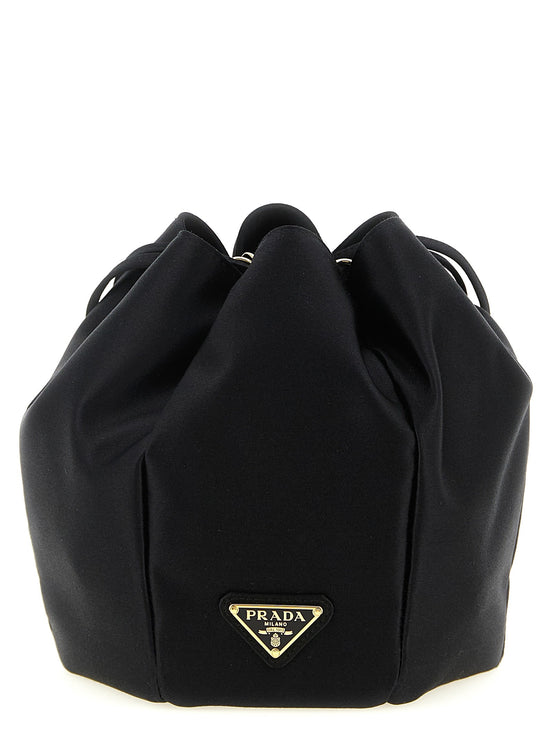 Satin mini bucket bag
