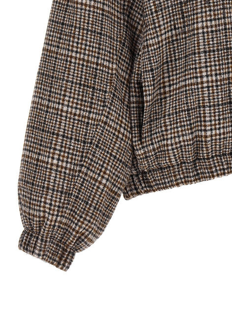 Sequin check bomber jacket